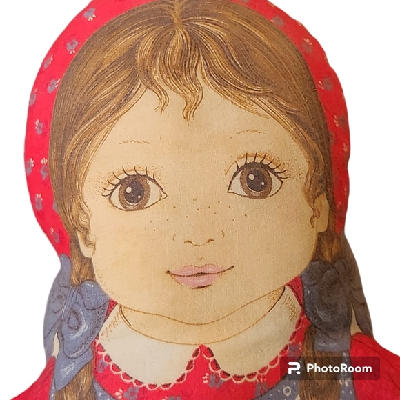 Vintage Sew and Stuff Girl Duck Basket Soft Pillow Doll Cotton Fabric Blend - Picture 7 of 8